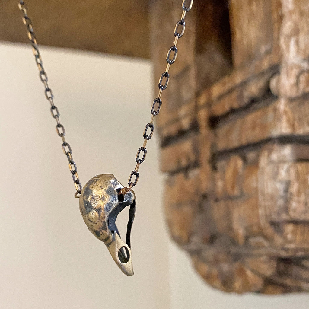Avian Bird Skull Necklace Tribal Mine Unique Jewellery