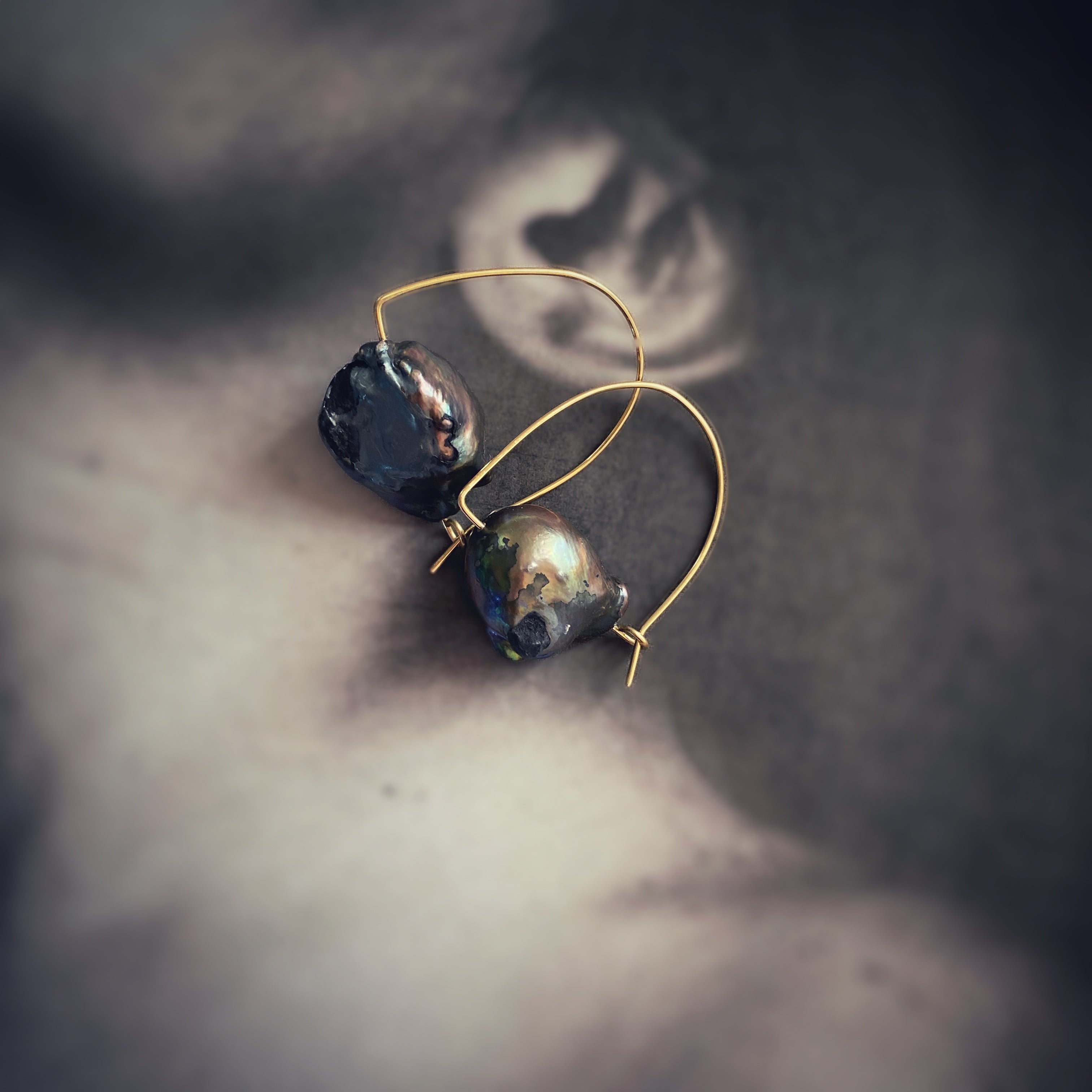 Tribal Mine Noir Baroque Pearl Earrings