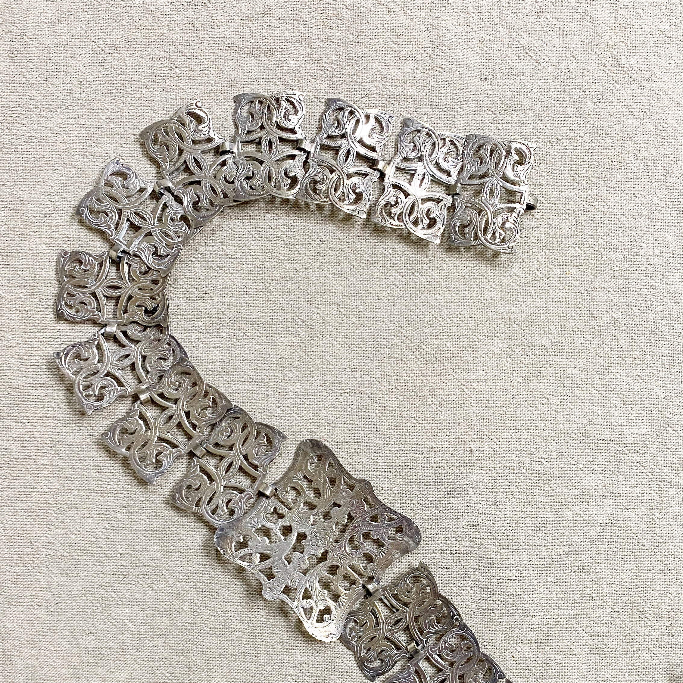 Detail of silver nurses belt
